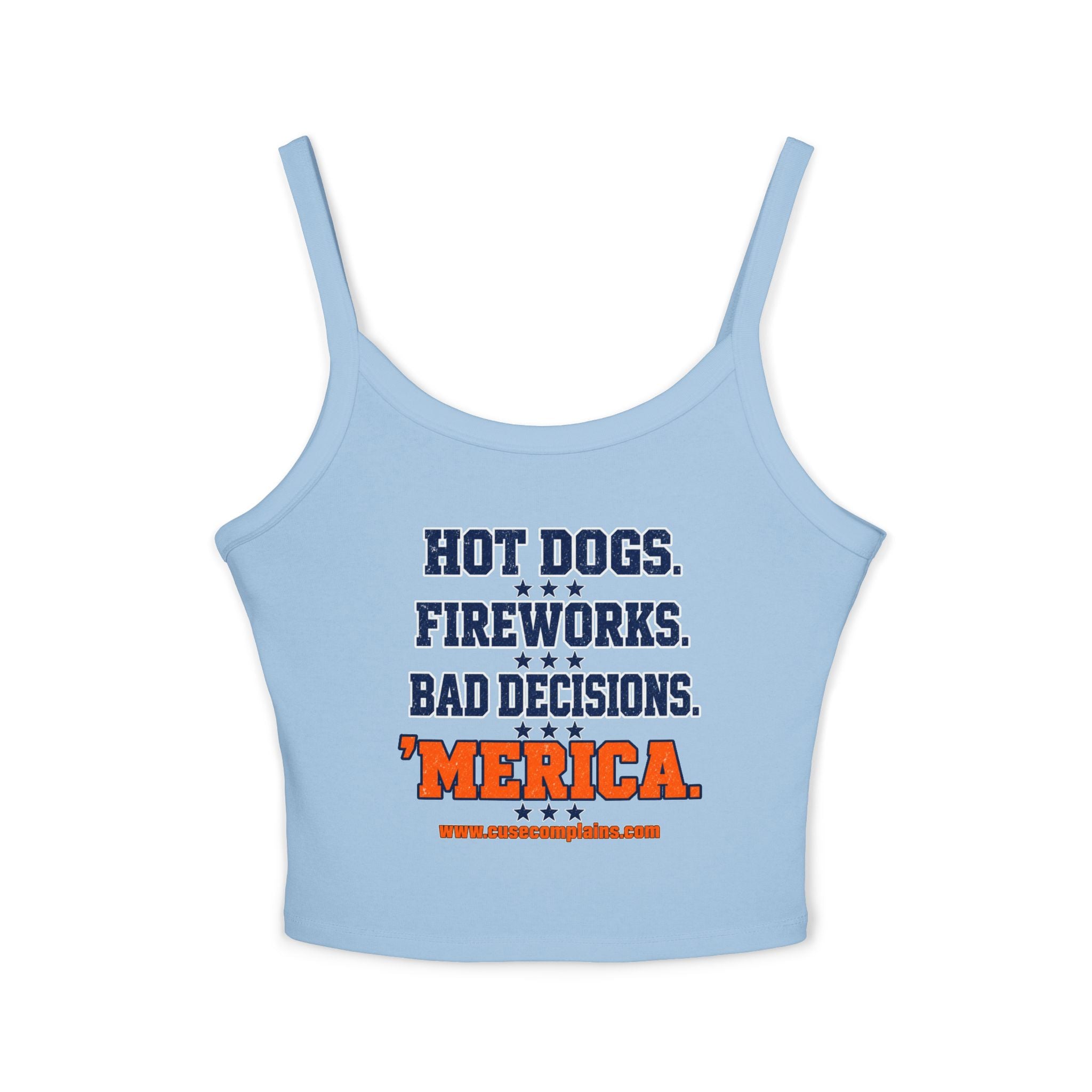 4th of July Spaghetti Strap Crop Tank | Various Colors