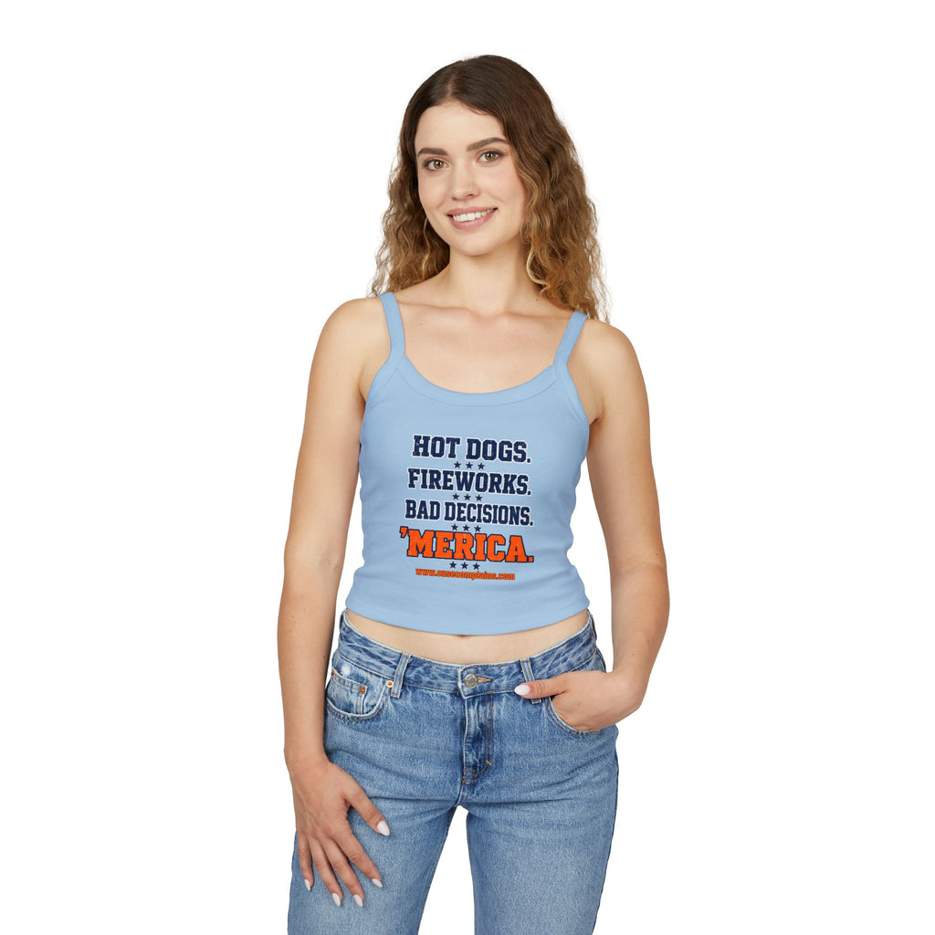 4th of July Spaghetti Strap Crop Tank | Various Colors