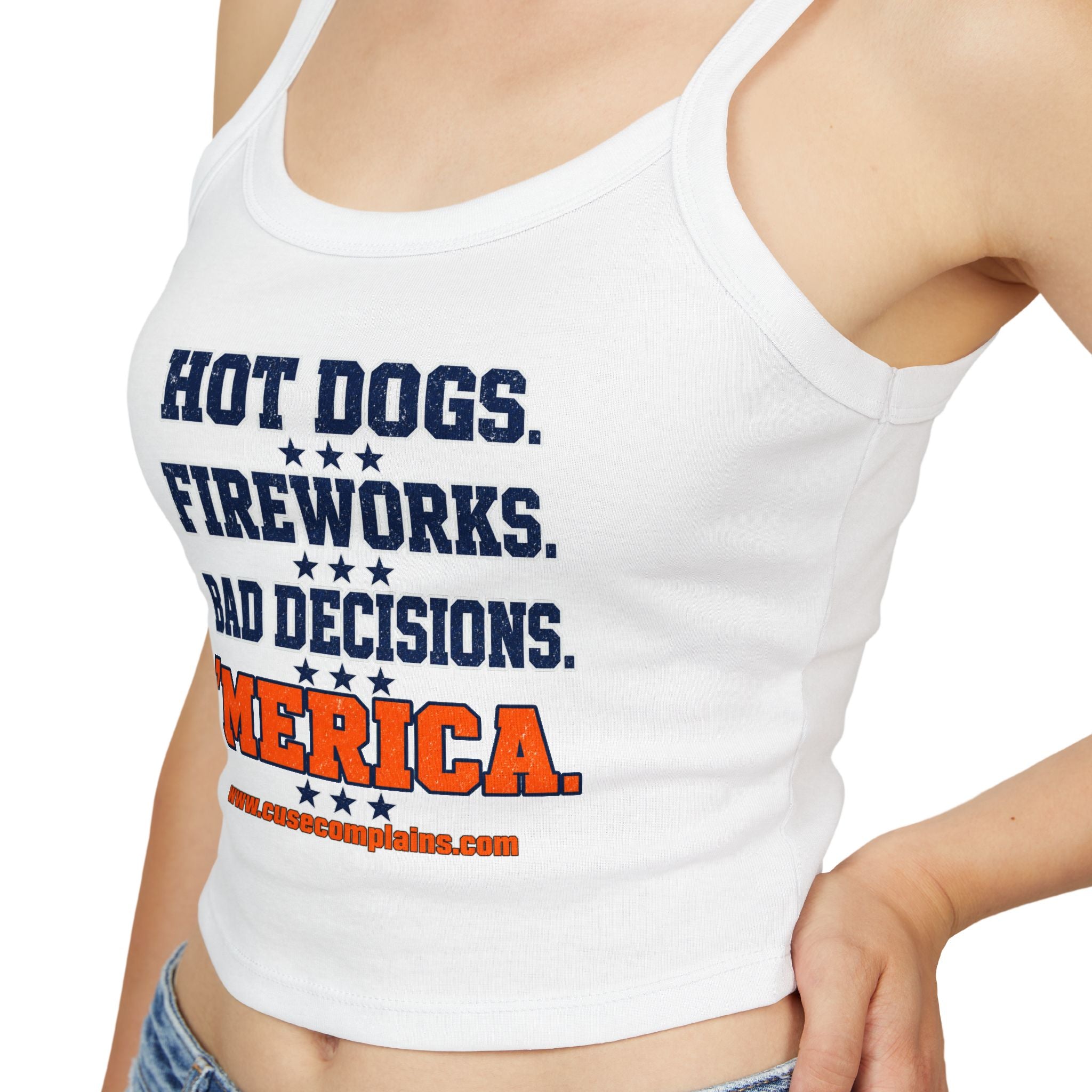 4th of July Spaghetti Strap Crop Tank | Various Colors