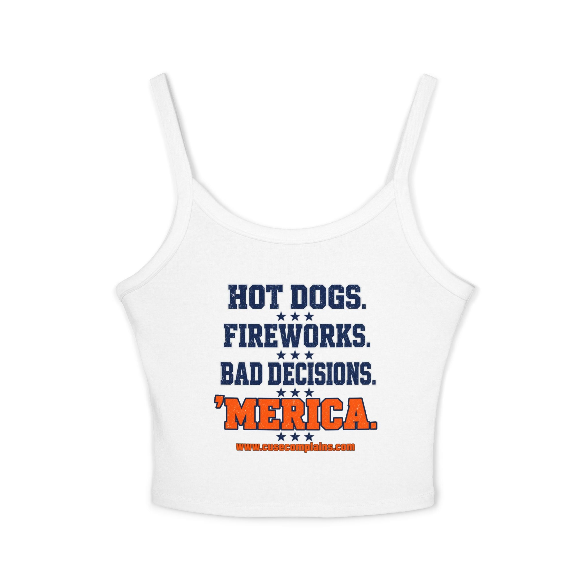4th of July Spaghetti Strap Crop Tank | Various Colors