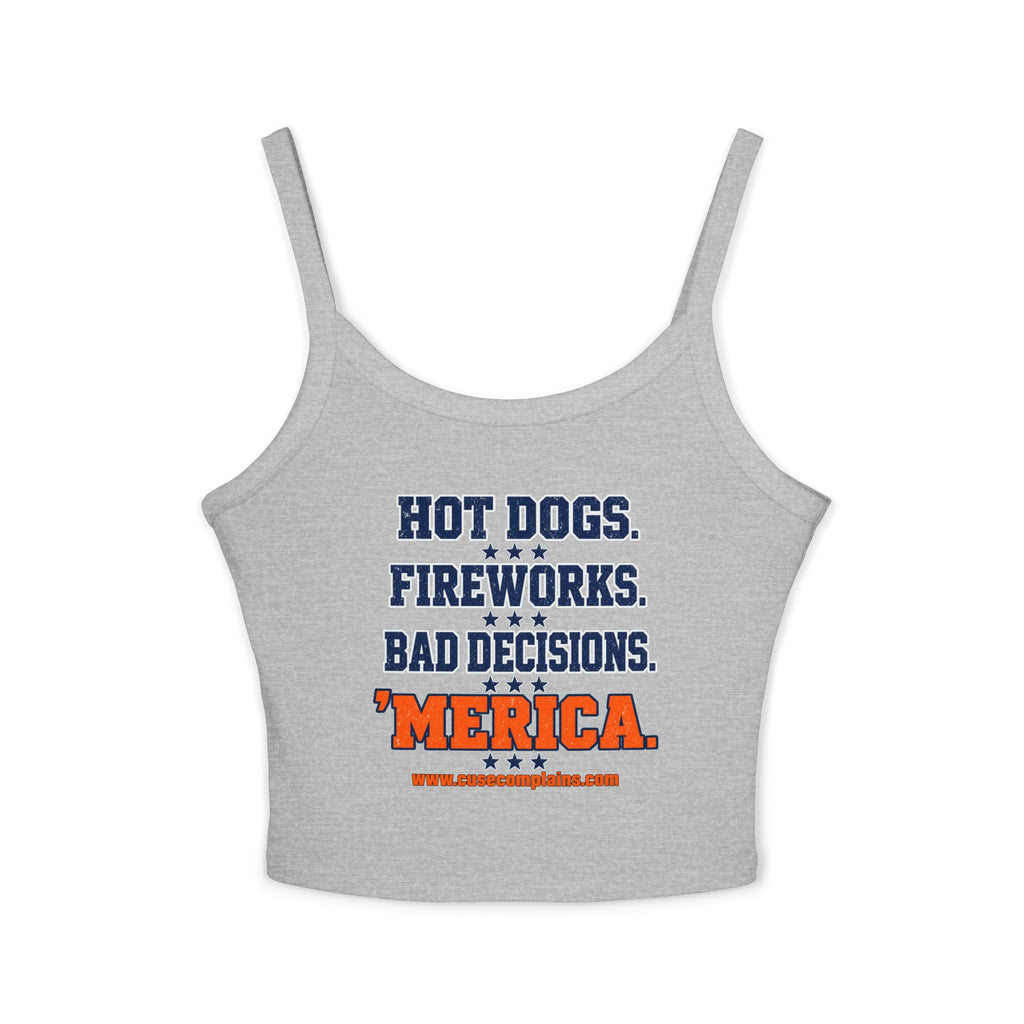 4th of July Spaghetti Strap Crop Tank | Various Colors