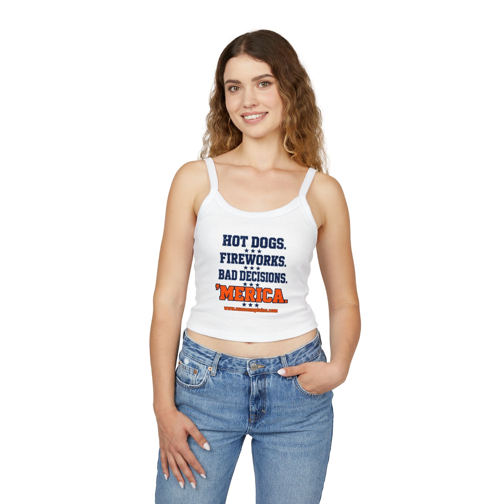 4th of July Spaghetti Strap Crop Tank | Various Colors