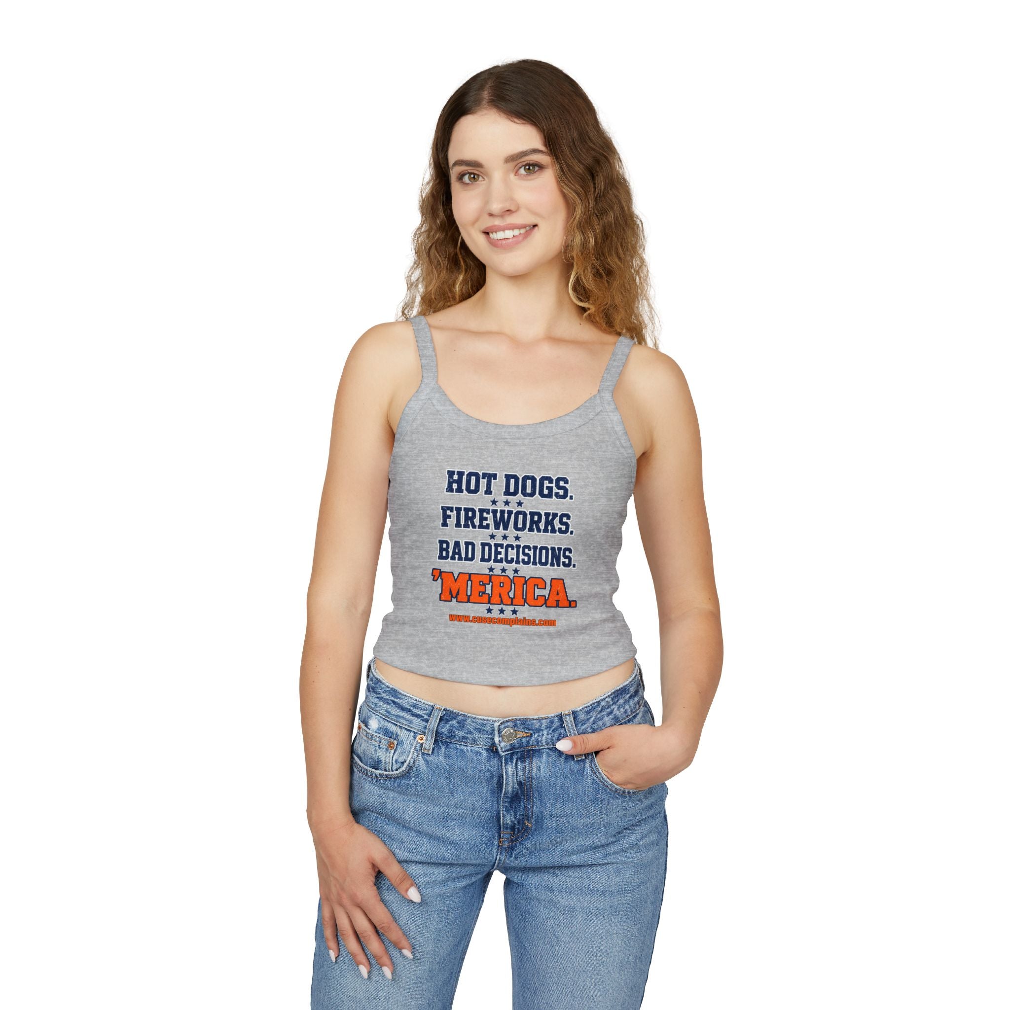 4th of July Spaghetti Strap Crop Tank | Various Colors