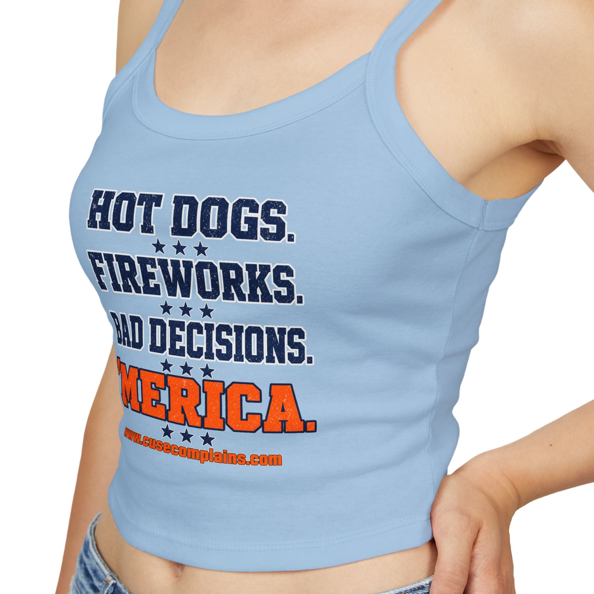 4th of July Spaghetti Strap Crop Tank | Various Colors
