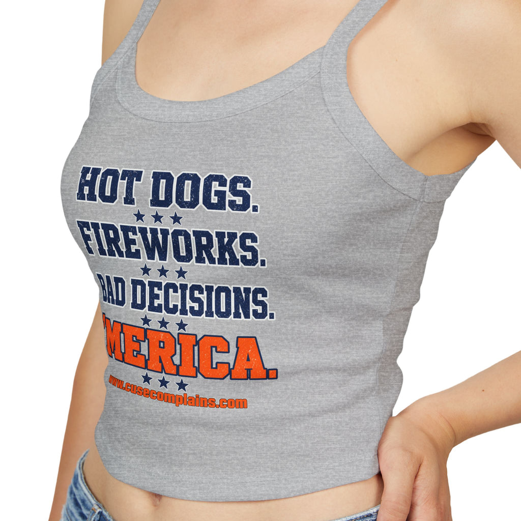 4th of July Spaghetti Strap Crop Tank | Various Colors